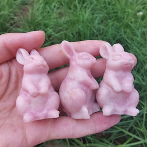 Natural Pink Opal rabbit, Quartz Crystal Rabbit, Animal carving, Home Decor , Home Decoration, Mineral Specimens, Crystal Heal, Crystal Gift