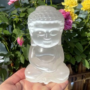 Selenite Big Buddha,Quartz Crystal,Carving,Mineral Specimens,purification,Energy Crystal,Crystal Sculpture,Crystal healing,Crystal Gifts