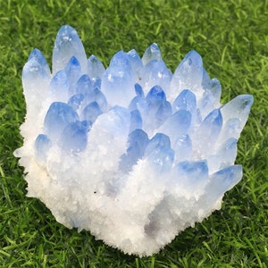 Blue Ghost Phantom Quartz Crystal Cluster, Quartz Crystal vug, Sky Blue Quartz Crystal Cluster, Mineral Specimen, Crystal Gift, Crystal Heal