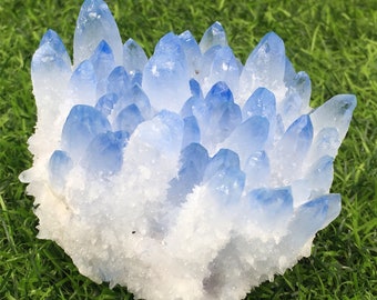 Blue Ghost Phantom Quartz Crystal Cluster, Quartz Crystal vug, Sky Blue Quartz Crystal Cluster, Mineral Specimen, Crystal Gift, Crystal Heal