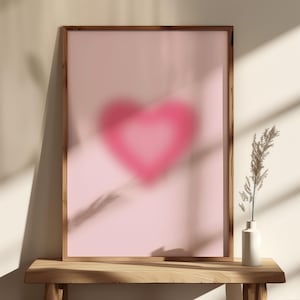 Pink Heart Aura Poster, Y2K Aura Gradient, Dopamine Decor Print, Girly Wallart, Trendy Wall Art Digital Wall Download, Spiritual Poster Pink