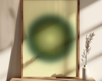 GREEN AURA Wall Art, Aura Print Digital Download, Indie Wall Decor, Aura Gradient Wall Art, Aesthetic Bedroom Poster, Cute Wall Art