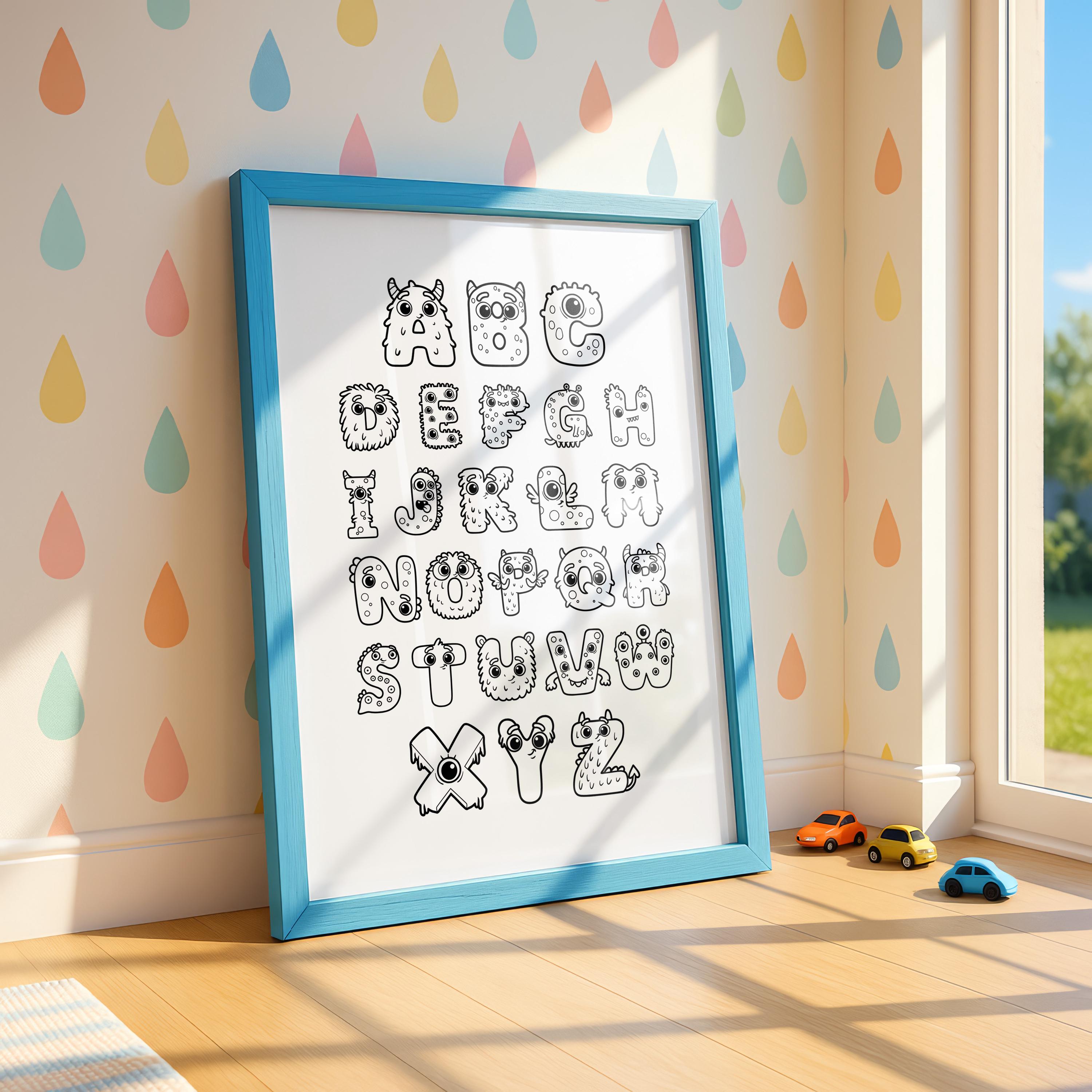 DIY Alphabet Coloring Poster - Educational Poster - Abc Poster Deutsch ...