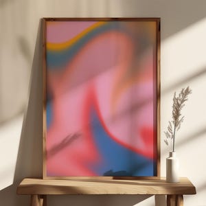 Rainbow Gradient Abstract Print, Aura Wall Art Download, Spiritual And Boho Digital Poster For Meditation Or Healing Spaces, Grainy Wall Art
