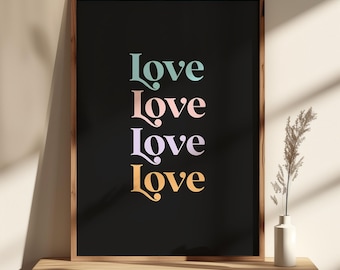 Love Wall Art Printable - Gallery Wall Art - Typography Poster - Aesthetic Wall Art - Retro Wall Art Printable