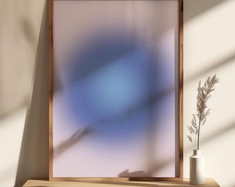 BLUE AURA Wall Art Aura Print Digital Download Indie Wall Decor Aura Gradient Wall Art Aesthetic Bedroom Poster Cute Wall Art Housewarming