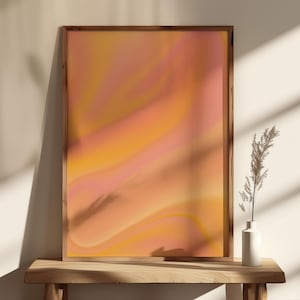 Gradient Poster, Rosa Farbverlauf Orange Poster, Abstrakte Kunst, Gradient Print, Gradient Digitaler Download, Dopamine Einrichtung, Poster