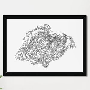 Inis Oirr (Inisheer) Trockenmauern Minimalistische Karte (Instant Digital Download)