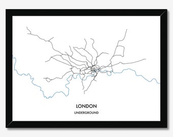 London Underground Subway Tube Map Poster (Instant Digital Print Download)