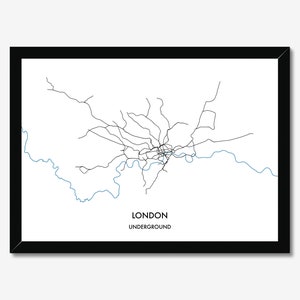 Cartel del mapa del metro del metro de Londres (descarga instantánea de impresión digital)