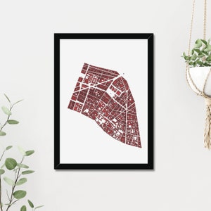 3e Arrondissement of Paris Buildings Map Print (Instant Digital Download)