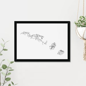 Aran Islands Roads Ireland Minimalist Poster Map (Instant Digital Print Download)