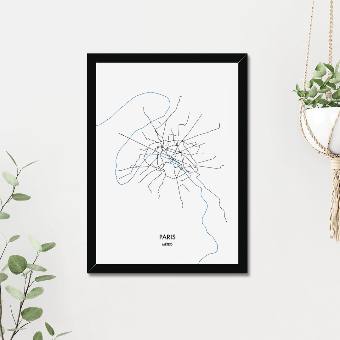 Paris Metro Underground Map Poster (instant Digital Poster Download) - Etsy