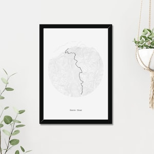 Sierre Zinal Race Trail minimalistische kaart (direct digitaal downloaden)