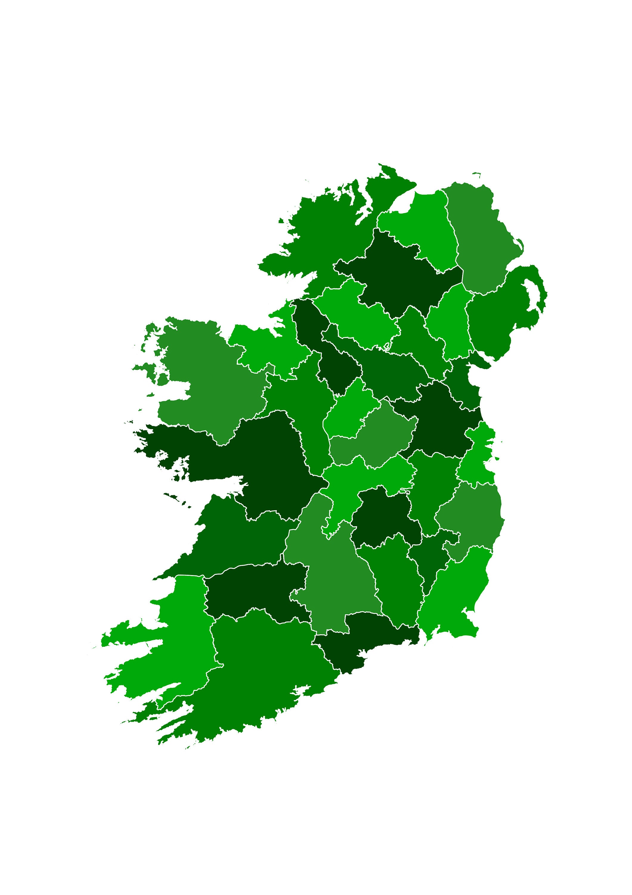 Ireland 32 Counties Minimalist Map instant Digital Download Etsy