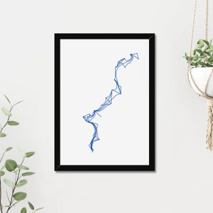 Lake Maggiore Ferry Lines Poster Map (Instant Digital Download Print)