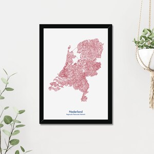 Pays-Bas Regional Cycle Network (Nederland Regionale Fietsnetwerk) Map Print (Téléchargement instantané d'affiche numérique)