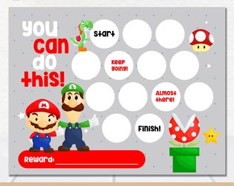 Mario Bros Belohnungstabelle, Jungen Belohnungstabelle, Luigi Chore Tabelle, Gamer Belohnungstabelle, Verhaltenstabelle Behavior Chart