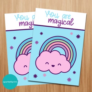 You are magical, 3.5&quot;x5&quot; valentine COOKIE CARD, Printable Cookie Card, Instant Download Valentine Card, Valentine&#39;s Day