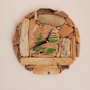 Driftwood Coastal Wall Clock: Handmade Rustic Wood Decor