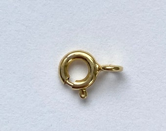 Spring Ring Clasp Gold, 10K Solid Gold, 5mm 6mm 7mm, Yellow and White Gold, Chain Clasp Gold, Jewelry Supplies, Craft Supplies