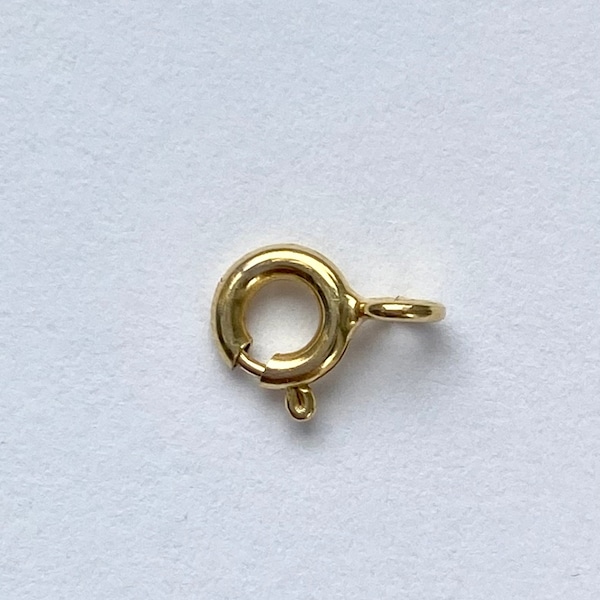 Spring Ring Clasp Gold, 10K Solid Gold, 5mm 6mm 7mm, Yellow and White Gold, Chain Clasp Gold, Jewelry Supplies, Craft Supplies