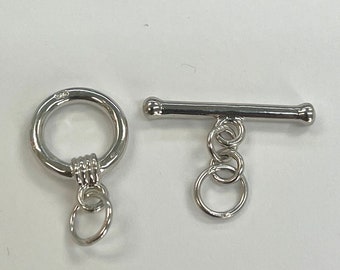 Toggle Silver Clasp, 925 Sterling Silver Toggle Clasp, Handmade Clasp for Necklace/ Bracelet, Artisan Crafter Supplies
