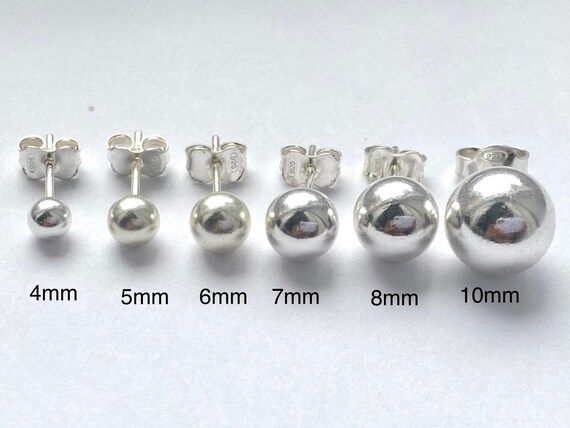 Silver ball shop stud earrings 10mm