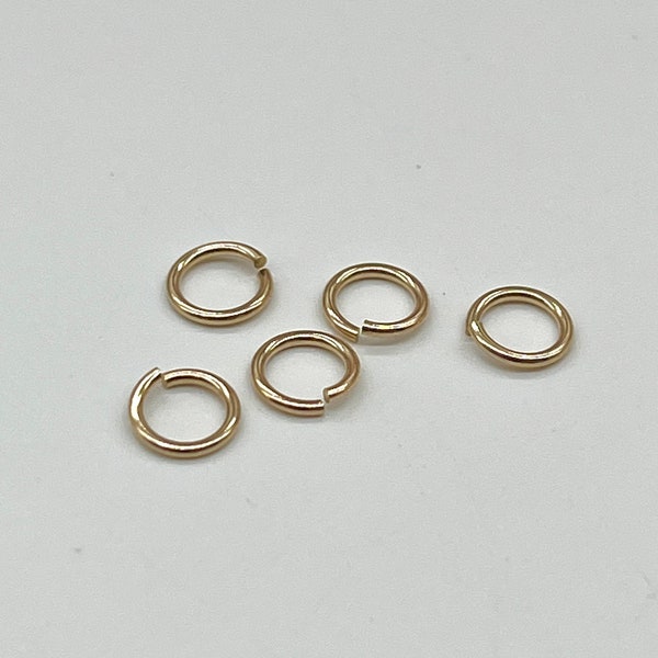 Gold Jump Rings, 5mm, 10K 14K 18K Solid Gold Open Jump Rings, Jewelry Findings Supplies