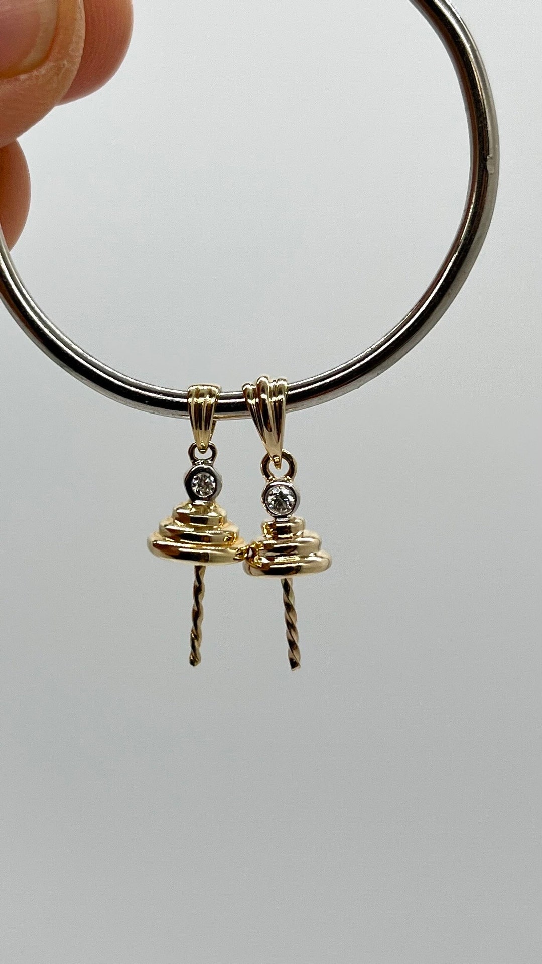 Diamond Gold Bail Pendant 14K Solid Gold Bail for Jewelry Etsy