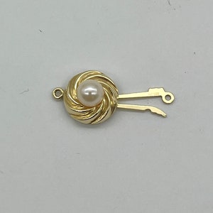 Pearl Gold Clasp, 14K Solid Gold Fancy Clasp, Beads Clasp Gold, Made in Germany, DIY Necklace / Bracelet, Artisan Designer Supplies