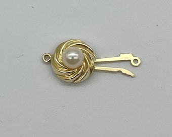 Fermoir en or perlé, fermoir fantaisie en or massif 14 carats, fermoir en perles en or, fabriqué en Allemagne, collier/bracelet à faire soi-même, fournitures de créateur artisanales