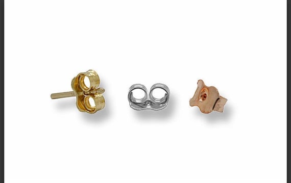 Butterfly Back Earrings, Solid Gold Butterfly Backings, 10K 14K 18K, 6x4mm,  Yellow Gold, White Gold, Rose Gold, Findings for Earrings 