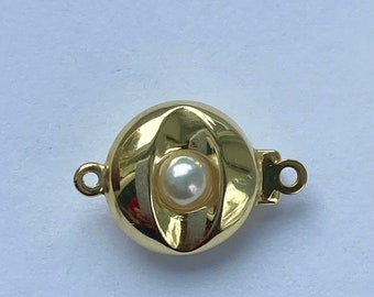 Pearl Clasp Gold, 14K Solid Gold Fancy Clasp, Beads Clasp Gold, Made in Germany, DIY Necklace / Bracelet, Artisan Designer Supplies