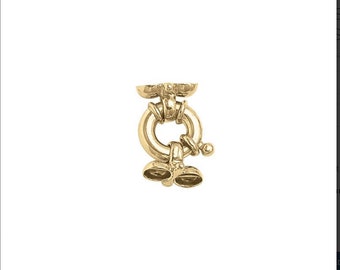Fermoir en perles marines, or massif 18 carats, fermoir 11 mm, bonnets de 5 mm, fermoir perle 2 rangs, accessoires pour bijoux en or, accessoires de créateurs