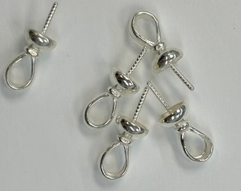 Apprêts en argent pour perle, Argent sterling 925, Coupe 5,5 mm, Apprêts de bijoux, Fabrication de bijoux en perles, Cadeau d'anniversaire pour artisans