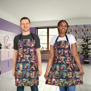 A Day in the Life of a Cat Apron, Cat Lovers Apron, Cat Mom Apron, Cute Cats Apron, Adorable Kittys Apron, Cookie Bakers Apron