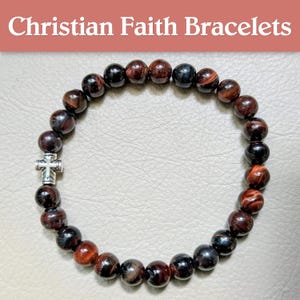 Christian Beaded Bracelets, Cross Bracelets, Prayer Bracelet, Faith Jewelry, Religious Bracelets, Christian Gifts, Jesus Bracelets