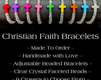 Christian Bracelet, Faith Bracelet, Cross Bracelet, Christening Gift, Baptism Gift,  Religious Bracelet, Confirmation Gift, Communion Gift