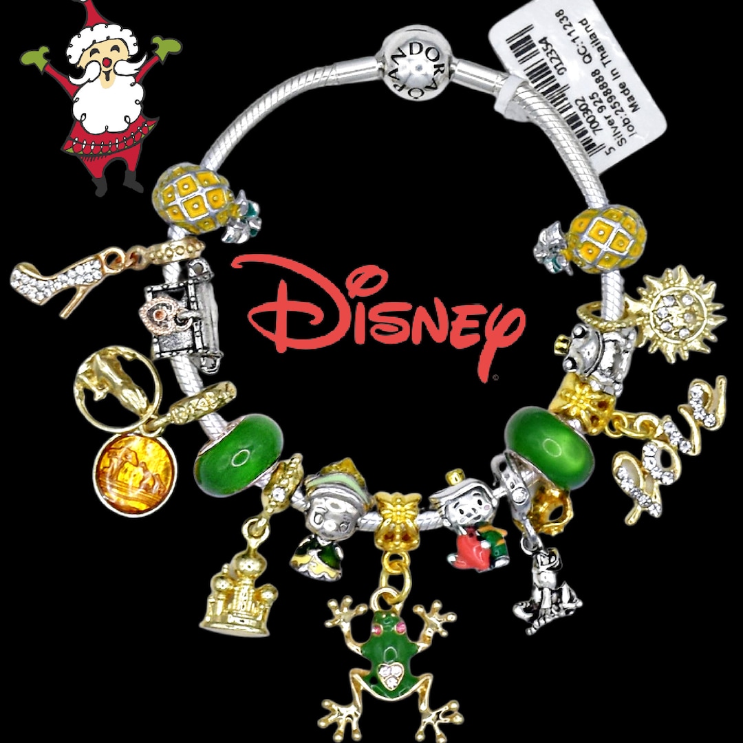 Pandora Bracelet With Disney Princess Tiana and Frog Themed Charms Etsy