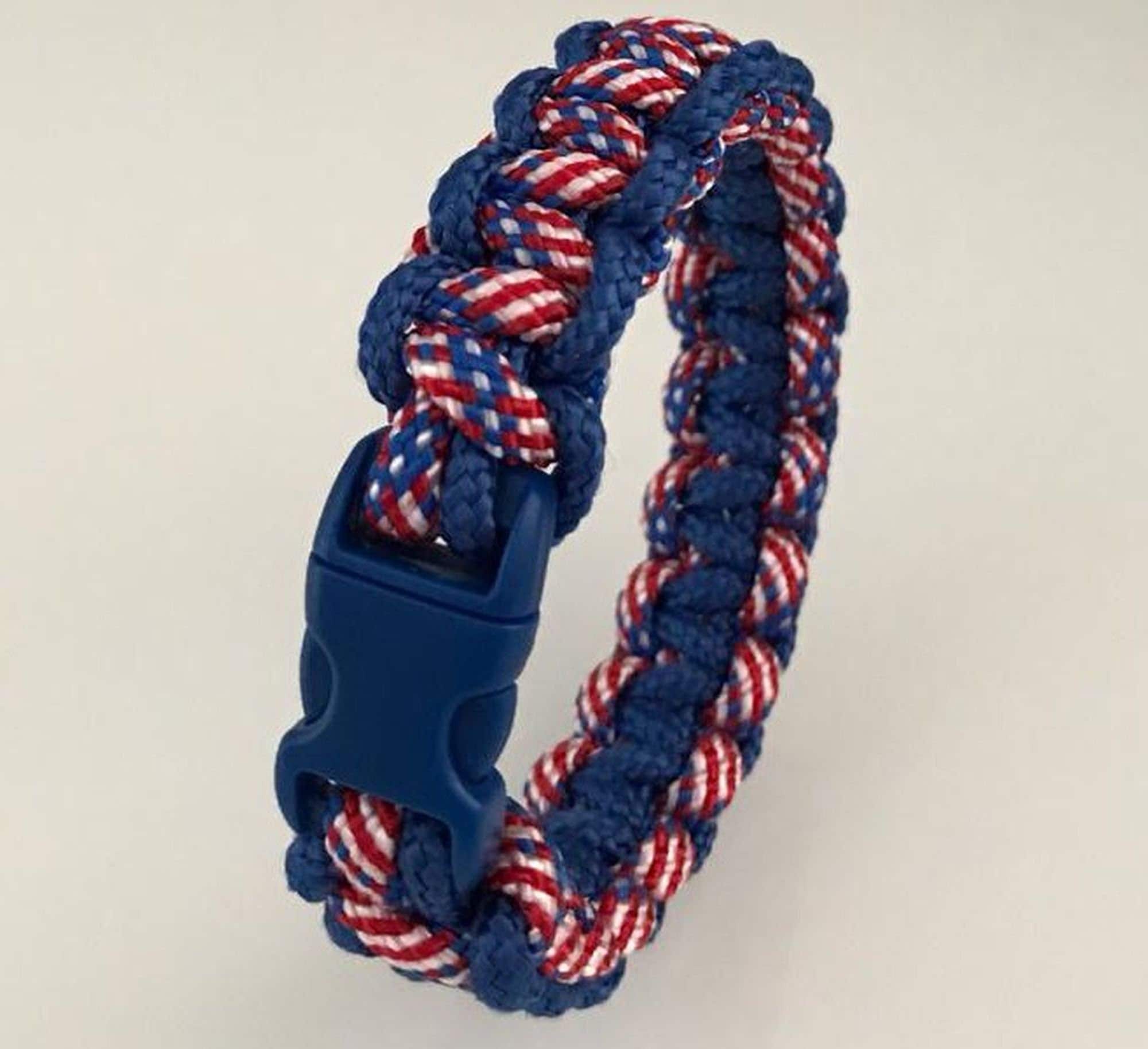 Paracord Bracelet Red White Blue