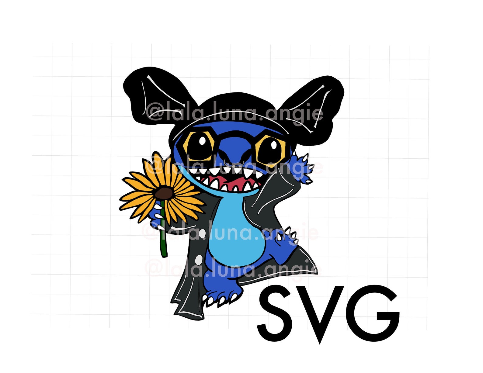 Bad Bunny and Stitch Mashup SVG Bad Bunny Sunflower SVG Etsy Sweden