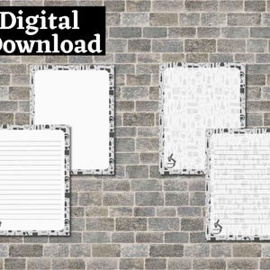 Medical Field Printable Stationery Set | US Letter Size pdf | Instant Digital Download | Healthcare Worker Writing Paper | Black And White