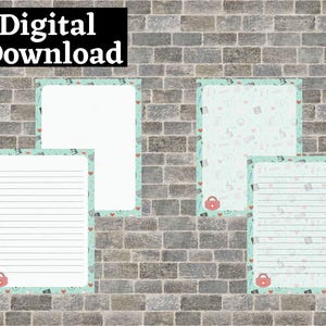 Green Medical Field Printable Stationery Set | US Letter Size pdf | Instant Digital Download | Healthcare Worker Writing Paper