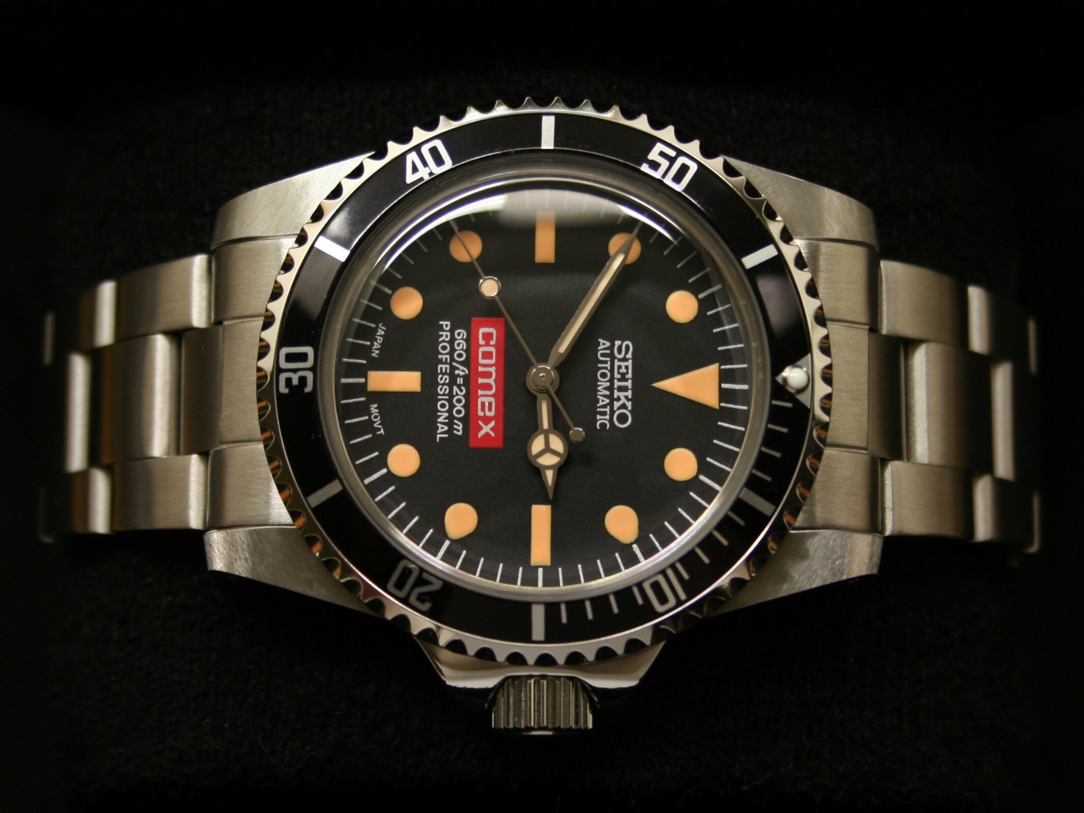 OROLOGIO SEIKO SKX Mod Submariner Red Comex Vintage Diver Milsub