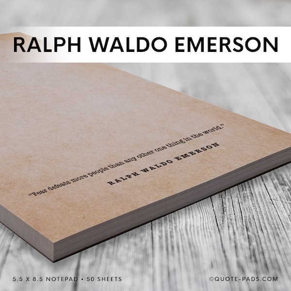 Notepad - 50 Ralph Waldo Emerson Quotes | 5.5 x 8.5 Notepad, Writer gift, Author gift, Teacher gift, Professor gift, Book Club gift