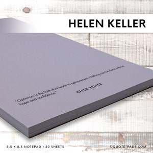 Helen Keller Quotes Notepad | 5.5 x 8.5 Notepad | Positve quotes, Encouraging quotes, Overcoming fear, Gratitude, Inspirational quotes
