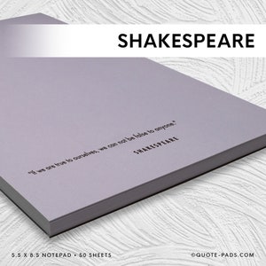 Notepad - 50 Shakespeare Quotes | 5.5 x 8.5 Notepad | Shakespeare gifts, Theatre gifts, Theater gifts,  Actor gifts, Director gift, Theatre