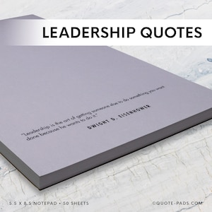 Notepad - 50 Leadership Quotes | 5.5 x 8.5 Notepad |Boss gift, Mentor gift, Military gift, Entrepreneur gift, Leadership gift, Motivational