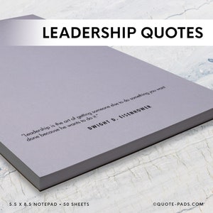 Notepad - 50 Leadership Quotes | 5.5 x 8.5 Notepad |Boss gift, Mentor gift, Military gift, Entrepreneur gift, Leadership gift, Motivational